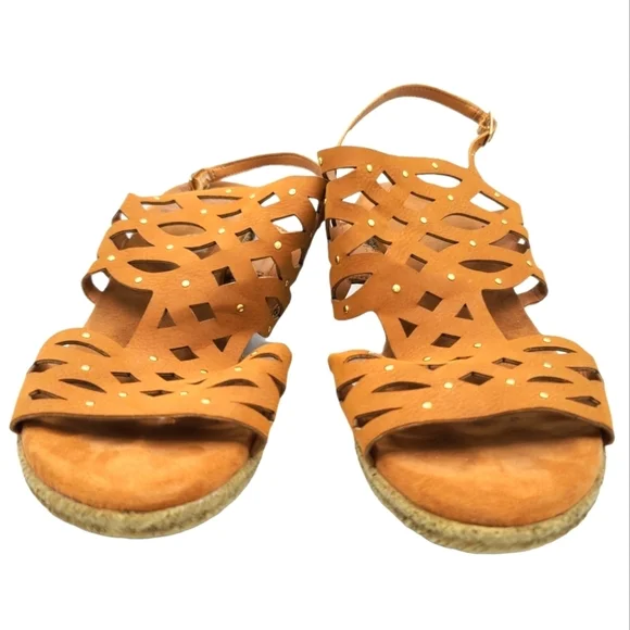 Franco Sarto Faux Espadrilles Size 8 Brown 2" inch - Picture 4 of 8